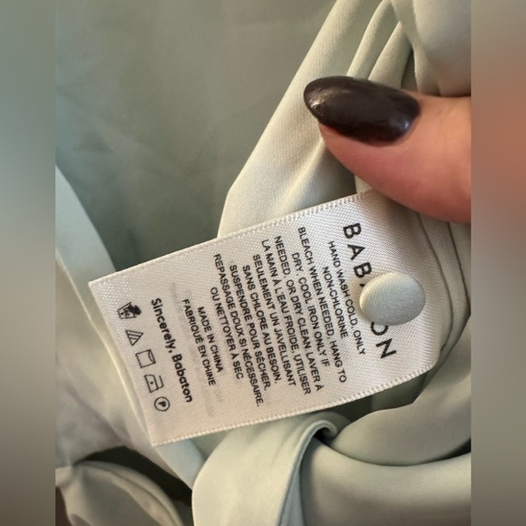 ARITZIA BABATON baby blue tie up collared body suit (XXS) - Picture 5 of 6